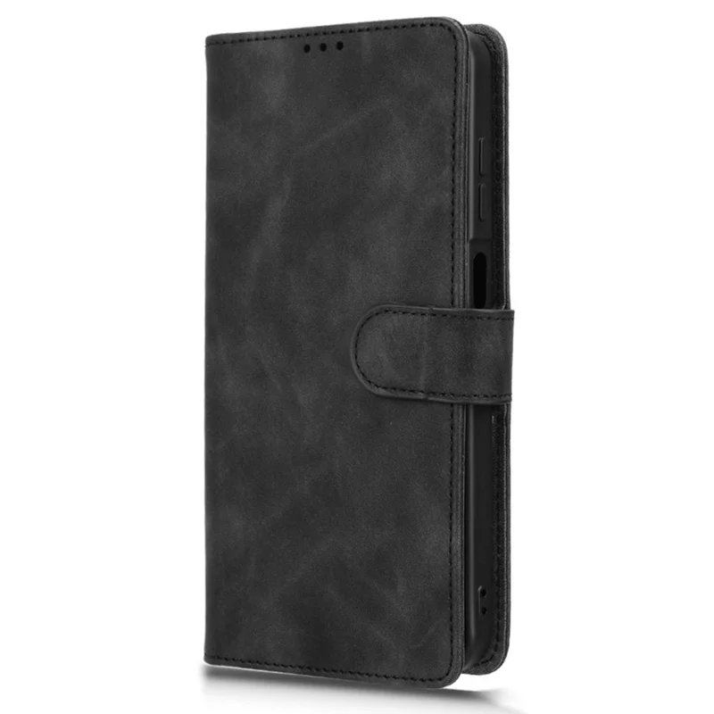 For Oukitel C69 Leather Case Skin Feel Anti Drop Wallet Flip Phone Cover - Black