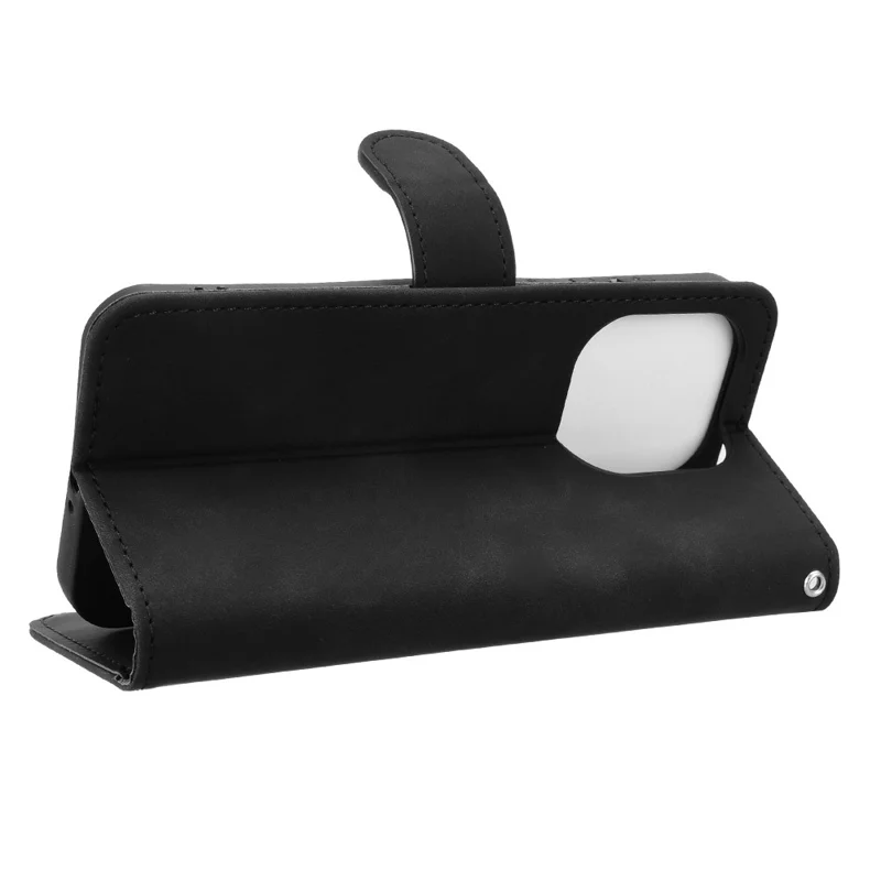 Кожаный чехол для OnePlus 15 5G с эффектом кожи, противоударный, кошелек-книжка - Черный