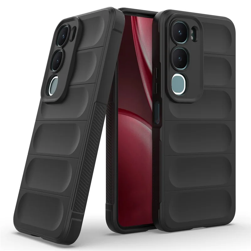 For vivo Y31 5G  /  Y21d Case Anti-Drop Soft TPU Rugged Phone Back Cover - Black