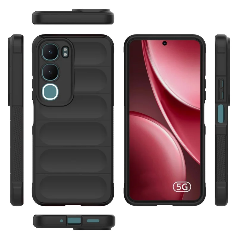 For vivo Y31 5G  /  Y21d Case Anti-Drop Soft TPU Rugged Phone Back Cover - Black
