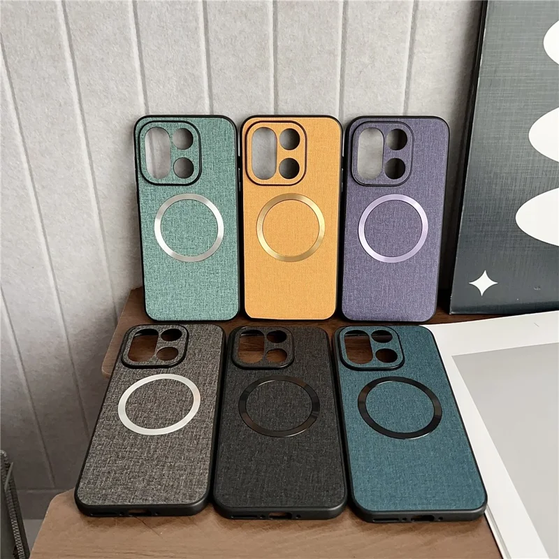 For OnePlus 15 5G Case Drop-Proof TPU + Cloth Back Phone Cover Compatible with MagSafe - Groen