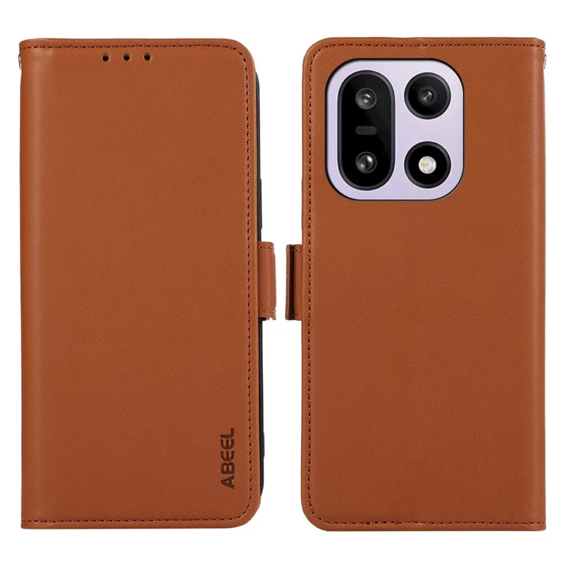 ABEEL voor OnePlus 15 5G hoesje Leren telefoonhoes met RFID-blokkering portemonnee - Bruin