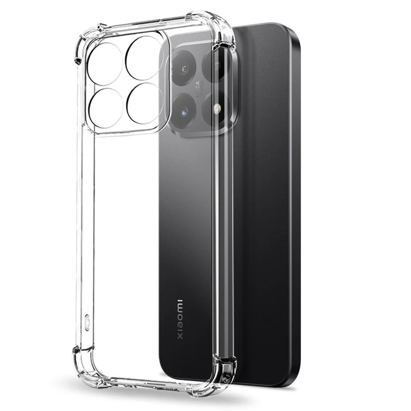 NORTHJO For Xiaomi 15T Case Four Corner Shockproof TPU Clear Phone Cover with Tempered Glass Film