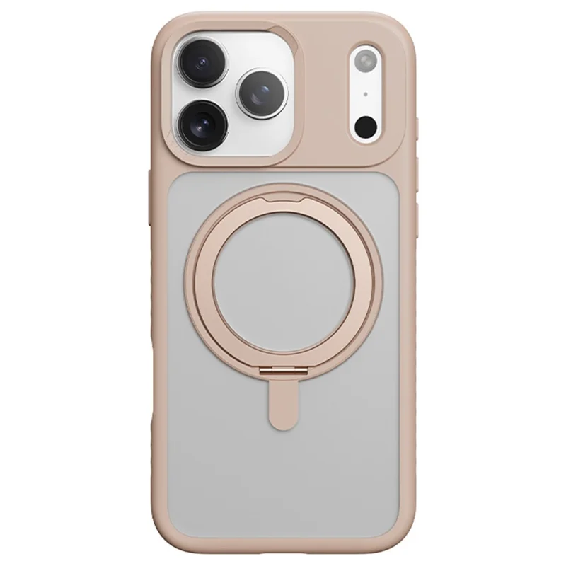 Capa para iPhone 17 Pro Max da ROCK com Suporte Giratório Magnético, Capa de Telefone PC + TPU com Sensação de Pele - Dourado