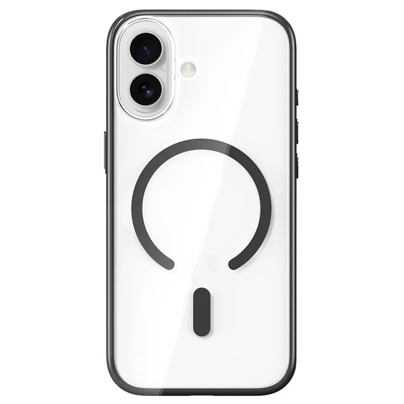 Capa para iPhone 17 ROCK compatível com MagSafe PC + Capa de telefone transparente anti-amarelamento em TPU - Preto