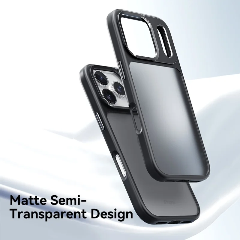 ROCK For iPhone 17 Pro Max Phone Case Skin-Touch PC+TPU Shockproof Back Cover - Black