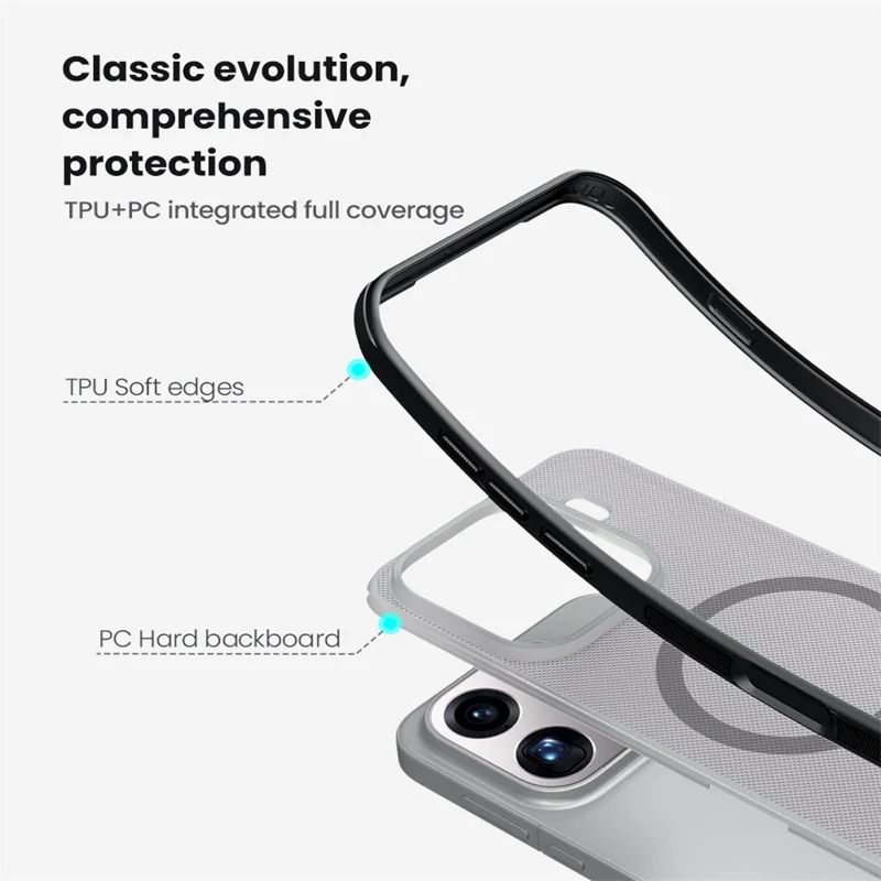 NILLKIN Super Frosted Shield Pro til Oppo Find X9 Pro 5G Magnetisk Taske Matt PC TPU Gennemsigtig Sort Telefon Bagdækning