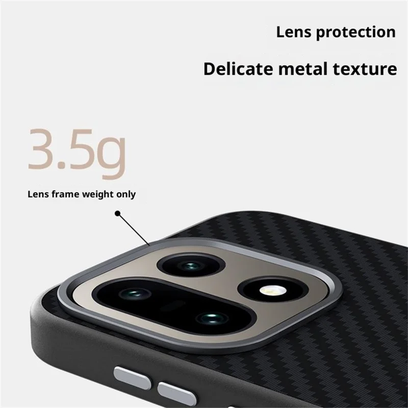 ABEEL لـ OnePlus 15 5G غطاء جوال متوافق مع MagSafe بتصميم ألياف كربونية - أسود / أحمر