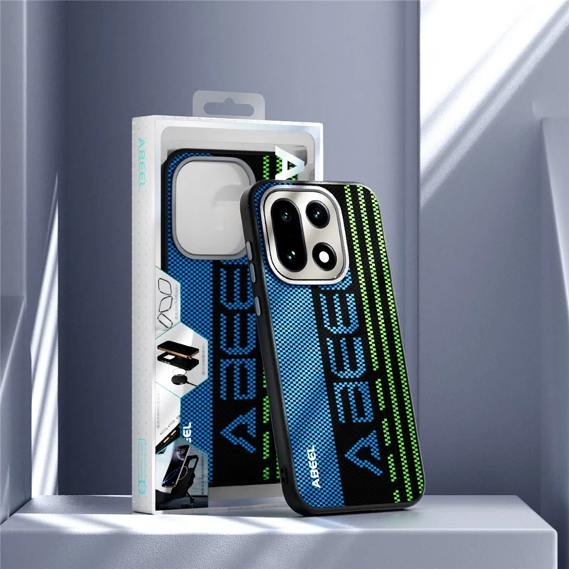 ABEEL For OnePlus 15 5G Magnetic Case Micro-Embossing 6D Printed PC TPU Aluminum Alloy Leather Phone Cover - Outstanding No. 1