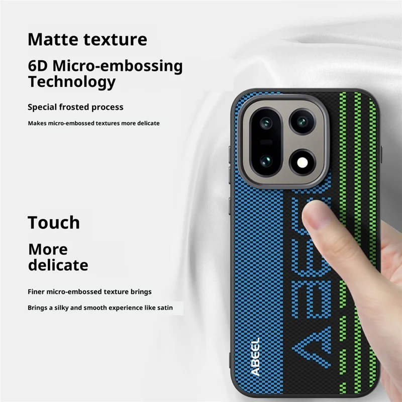 ABEEL For OnePlus 15 5G Magnetic Case Micro-Embossing 6D Printed PC TPU Aluminum Alloy Leather Phone Cover - Outstanding No. 1