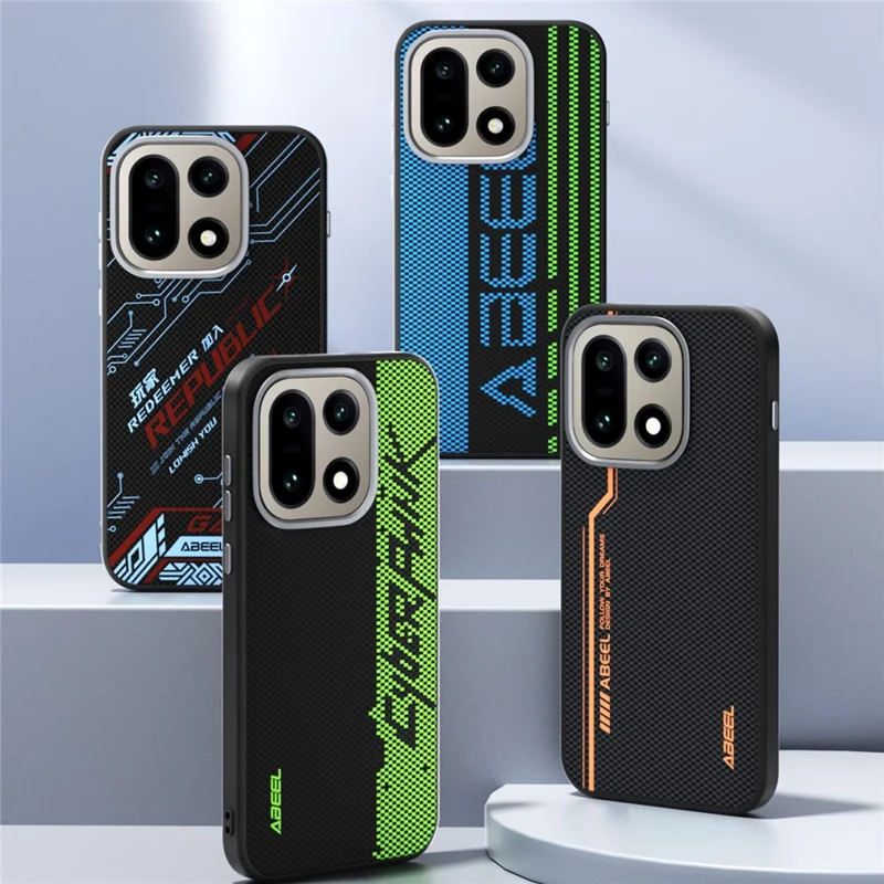 ABEEL For OnePlus 15 5G Magnetic Case Micro-Embossing 6D Printed PC TPU Aluminum Alloy Leather Phone Cover - Outstanding No. 1