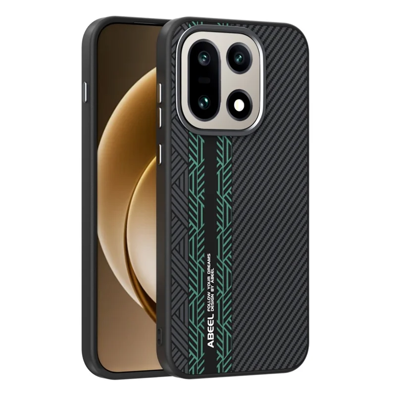 ABEEL For OnePlus 15 5G Magnetic Case PC + TPU + Aluminum Alloy + PU Leather Slim Phone Back Cover - Texture 2