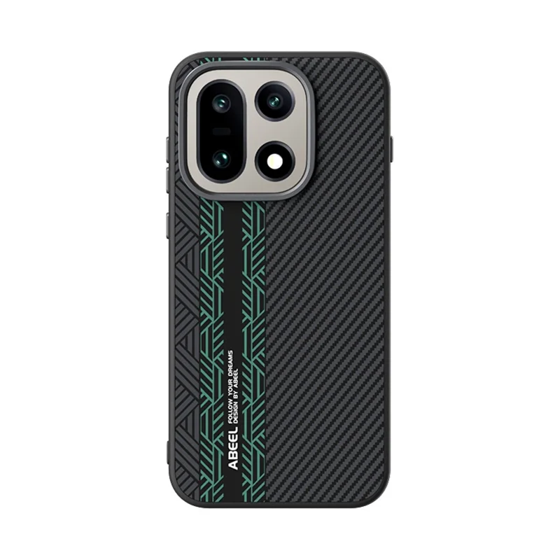 ABEEL For OnePlus 15 5G Magnetic Case PC + TPU + Aluminum Alloy + PU Leather Slim Phone Back Cover - Texture 2