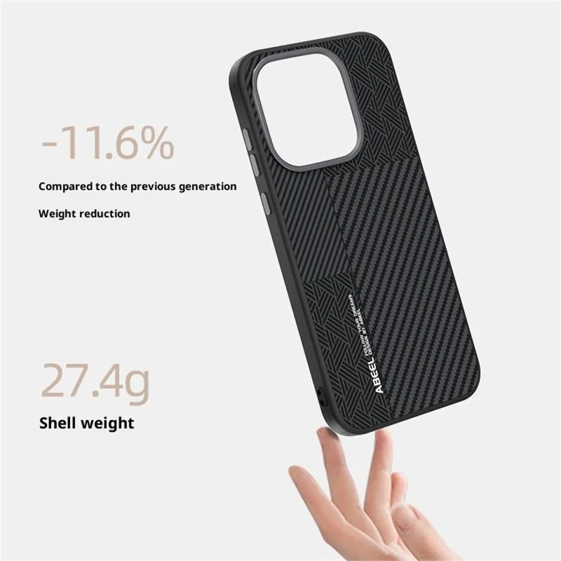 ABEEL For OnePlus 15 5G Magnetic Case PC + TPU + Aluminum Alloy + PU Leather Slim Phone Back Cover - Texture 2