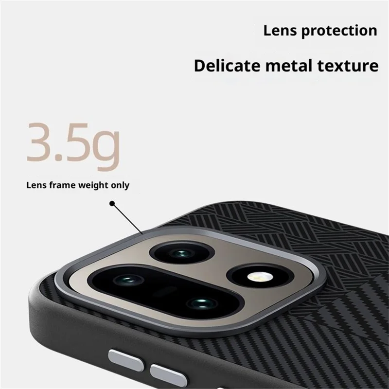 ABEEL For OnePlus 15 5G Magnetic Case PC + TPU + Aluminum Alloy + PU Leather Slim Phone Back Cover - Texture 2