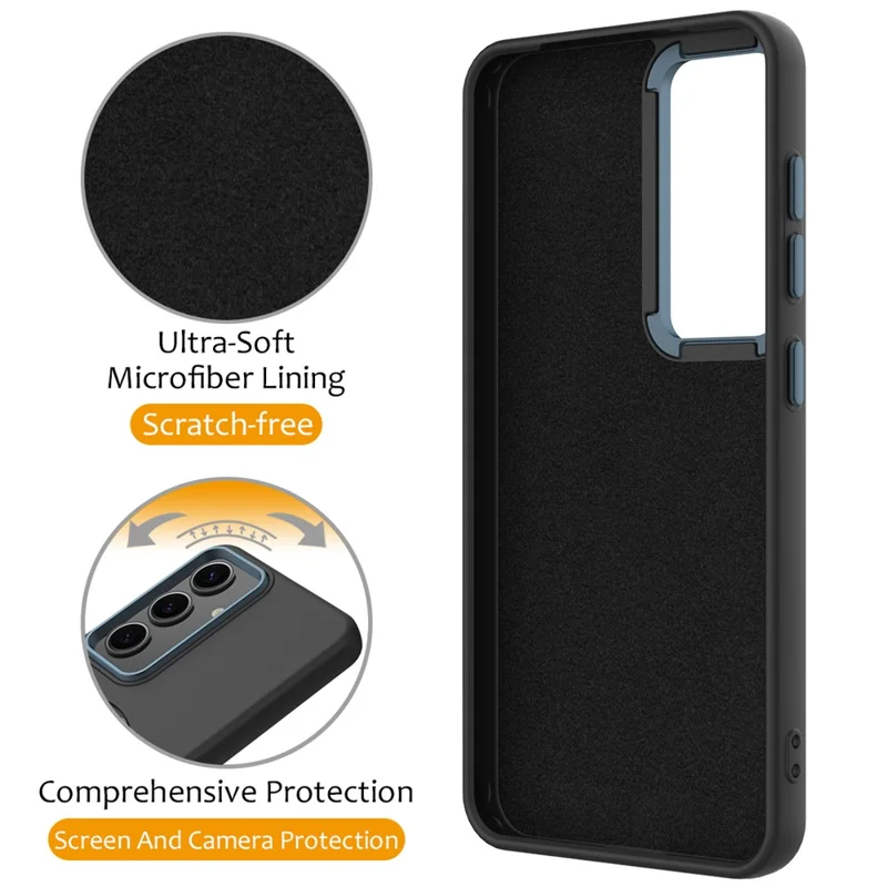 For Samsung Galaxy S25 / S24 Magnetic Case Rotating Ring Kickstand TPU + PC Phone Back Cover - Black