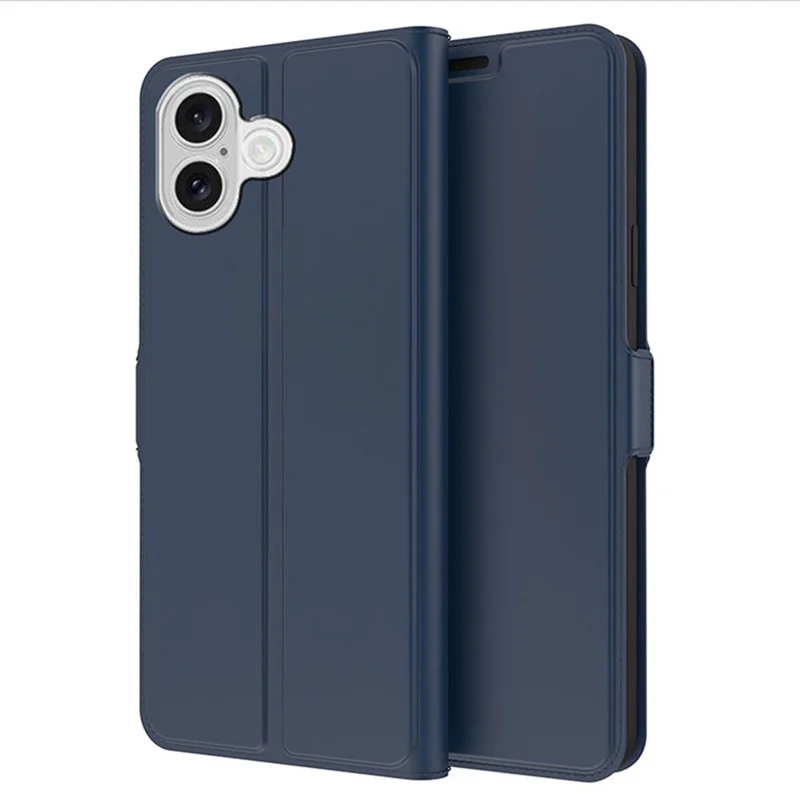 iPhone 17 Hülle Stoßfest TPU Innenschale Leder Handyhülle Kartenfach - Blau