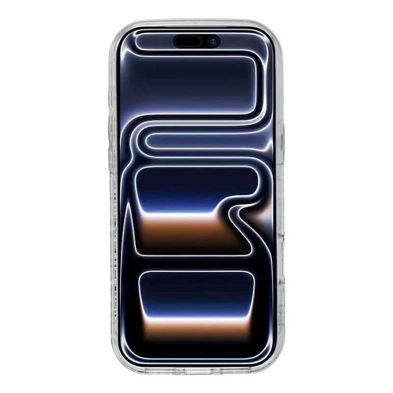 For iPhone 17 Pro Max Case Glitter Epoxy Soft TPU Clear Back Cover - Black