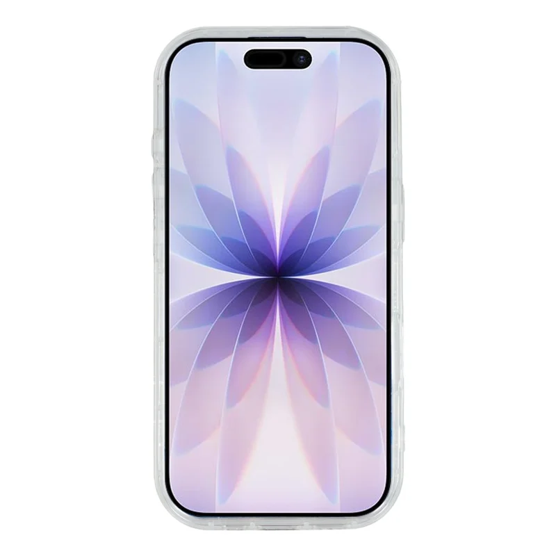 For iPhone 17 Case Glitter Epoxy Soft TPU Clear Back Cover - Pink