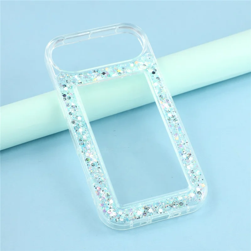 For iPhone Air Case Glitter Epoxy Soft TPU Clear Back Cover - Green