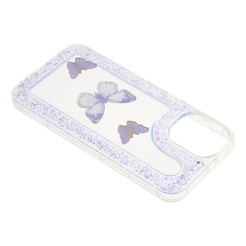Folia na telefon Samsung Galaxy A07 4G z motywem motyla, z kolorowym błyszczącym powłoką epoksydną, miękka folia TPU – fioletowa