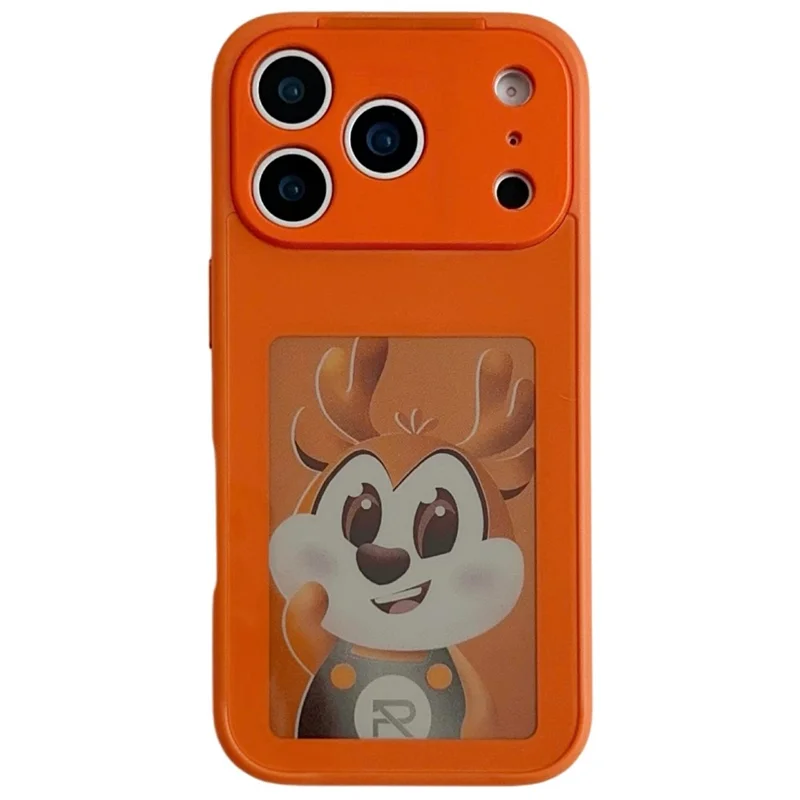 Capa de Celular com Tela E-Ink Inteligente para iPhone 17 Pro Max - 4 Cores, Tela HD de 4 polegadas, NFC, Personalização DIY - Laranja