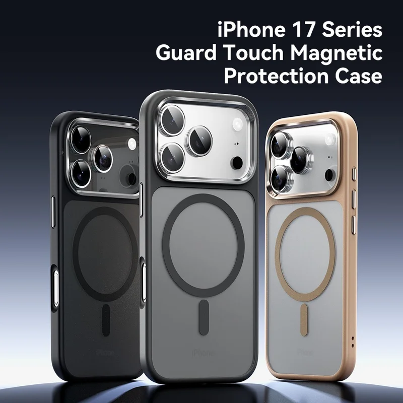 ROCK Para iPhone 17 Pro Capa Magnética Compatível com MagSafe Pele-Toque PC + Capa de Telefone TPU - Preto