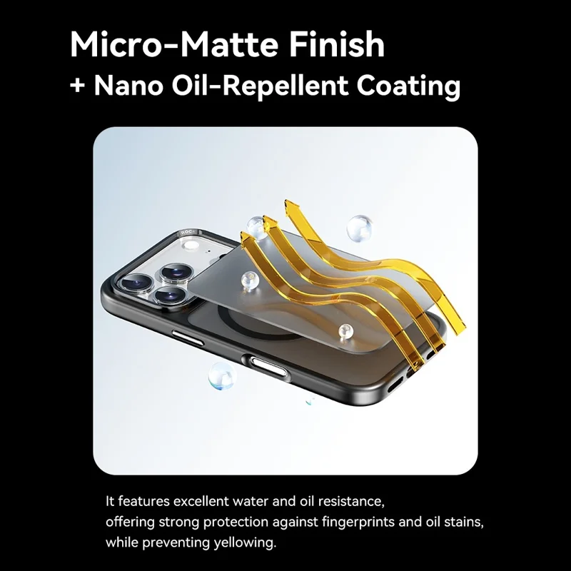 ROCK Para iPhone 17 Pro Capa Magnética Compatível com MagSafe Pele-Toque PC + Capa de Telefone TPU - Preto