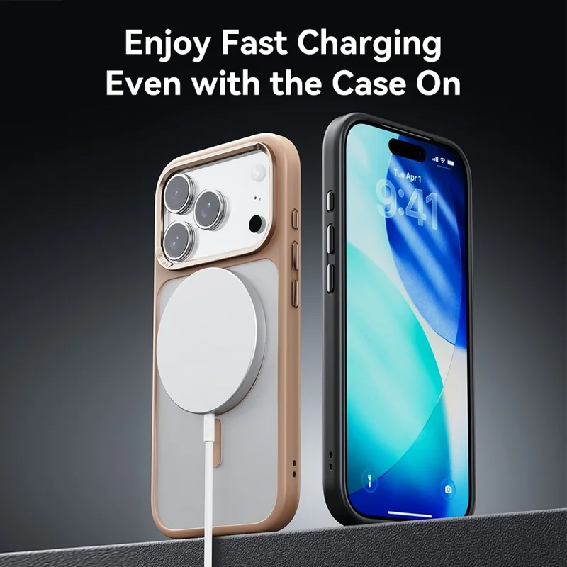 ROCK For iPhone 17 Pro Magnetic Case Compatible with MagSafe Skin-Touch PC + TPU Phone Cover - White