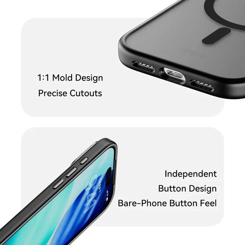 ROCK For iPhone 17 Pro Magnetic Case Compatible with MagSafe Skin-Touch PC + TPU Phone Cover - White