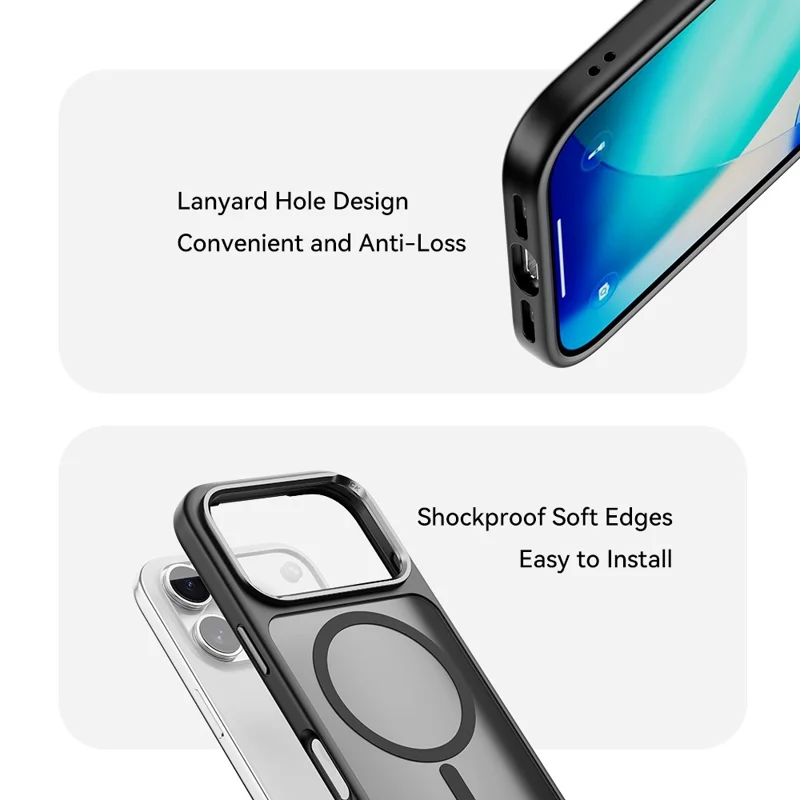 ROCK For iPhone 17 Pro Magnetic Case Compatible with MagSafe Skin-Touch PC + TPU Phone Cover - White