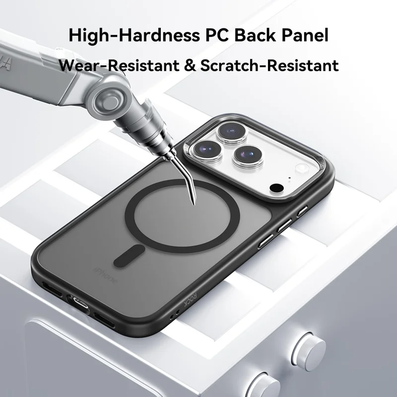 ROCK For iPhone 17 Pro Magnetic Case Compatible with MagSafe Skin-Touch PC + TPU Phone Cover - White