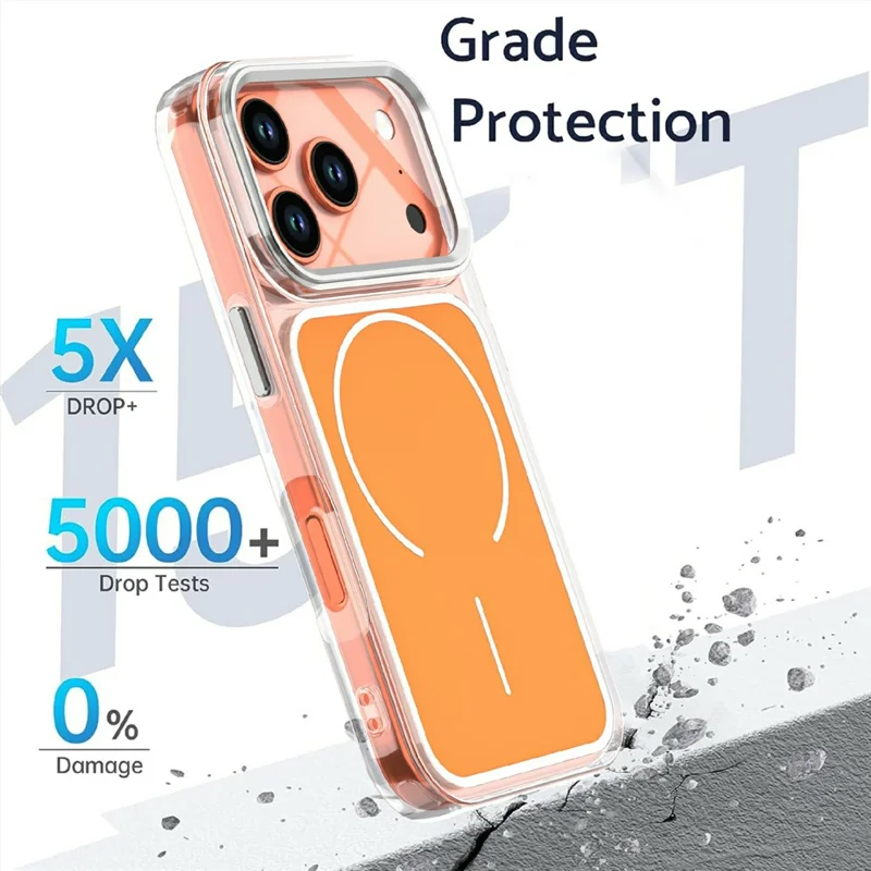 For iPhone 17 Pro Case Compatible with MagSafe Electroplated Acrylic TPU Phone Back Cover - Black