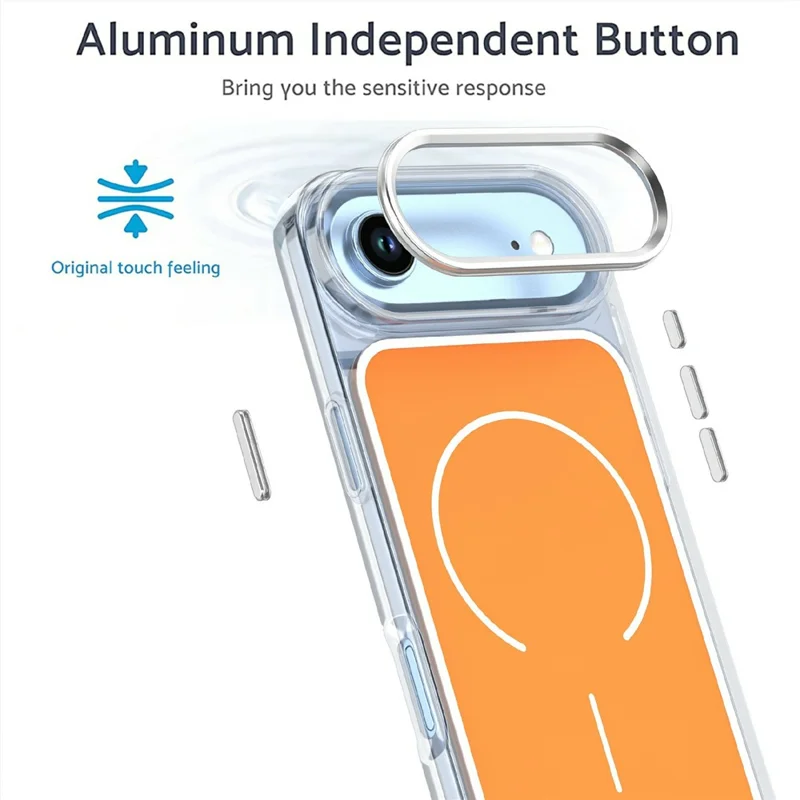 Custodia per iPhone Air compatibile con MagSafe Copertura posteriore del telefono in acrilico elettroplaccato TPU - Arancione