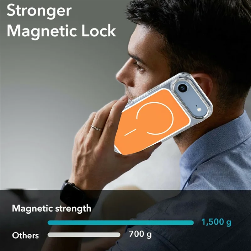 Custodia per iPhone Air compatibile con MagSafe Copertura posteriore del telefono in acrilico elettroplaccato TPU - Arancione