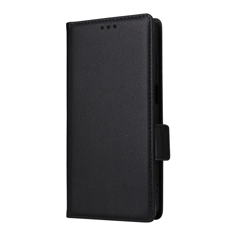 Leather Case for Honor X5c 4G / X5c Plus 4G / Play10A 4G Litchi Texture Wallet Phone Cover with Wrist Strap - Black