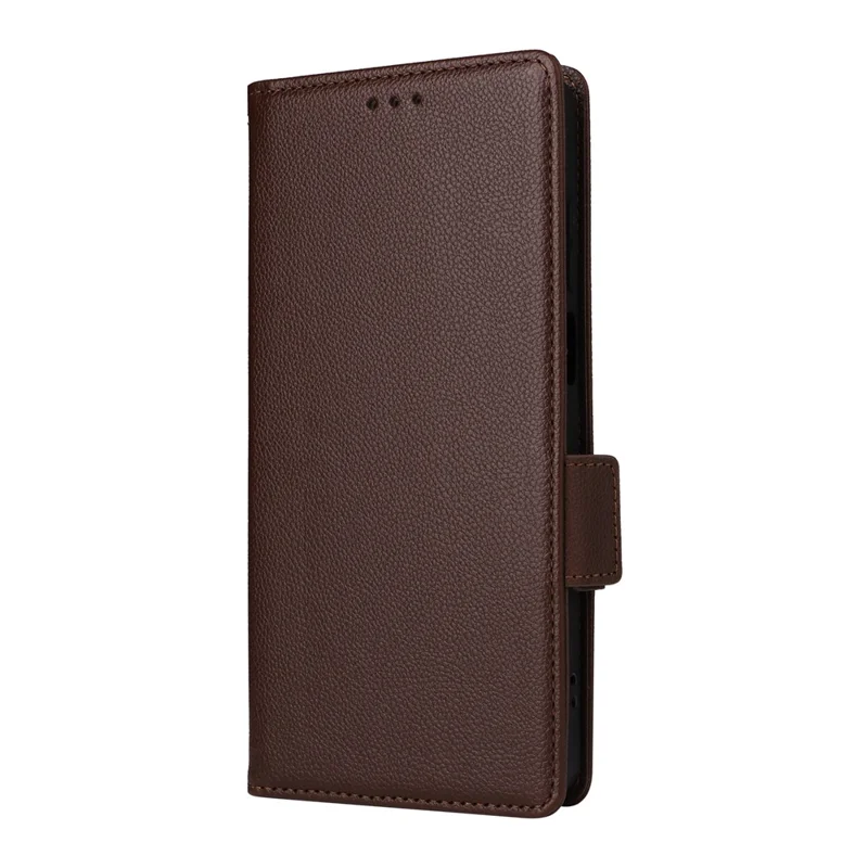 Leather Case for Honor X5c 4G / X5c Plus 4G / Play10A 4G Litchi Texture Wallet Phone Cover with Wrist Strap - Brown