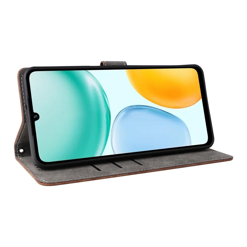 PU Leather Case for Honor X5c 4G / X5c Plus 4G / Play10A 4G Wallet RFID Blocking Phone Cover Stand with Strap - Brown