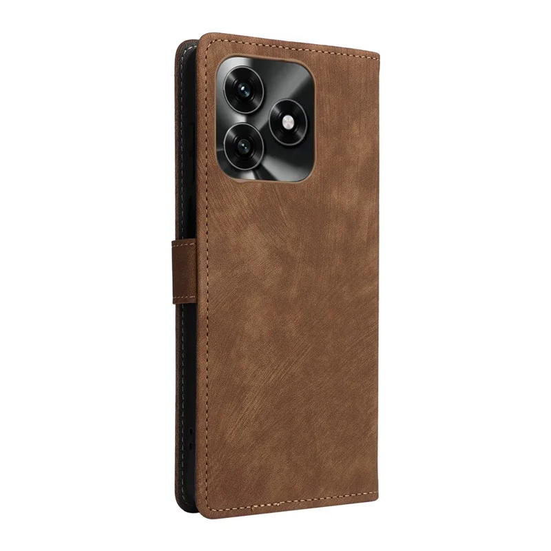 PU Leather Case for Honor X5c 4G / X5c Plus 4G / Play10A 4G Wallet RFID Blocking Phone Cover Stand with Strap - Brown