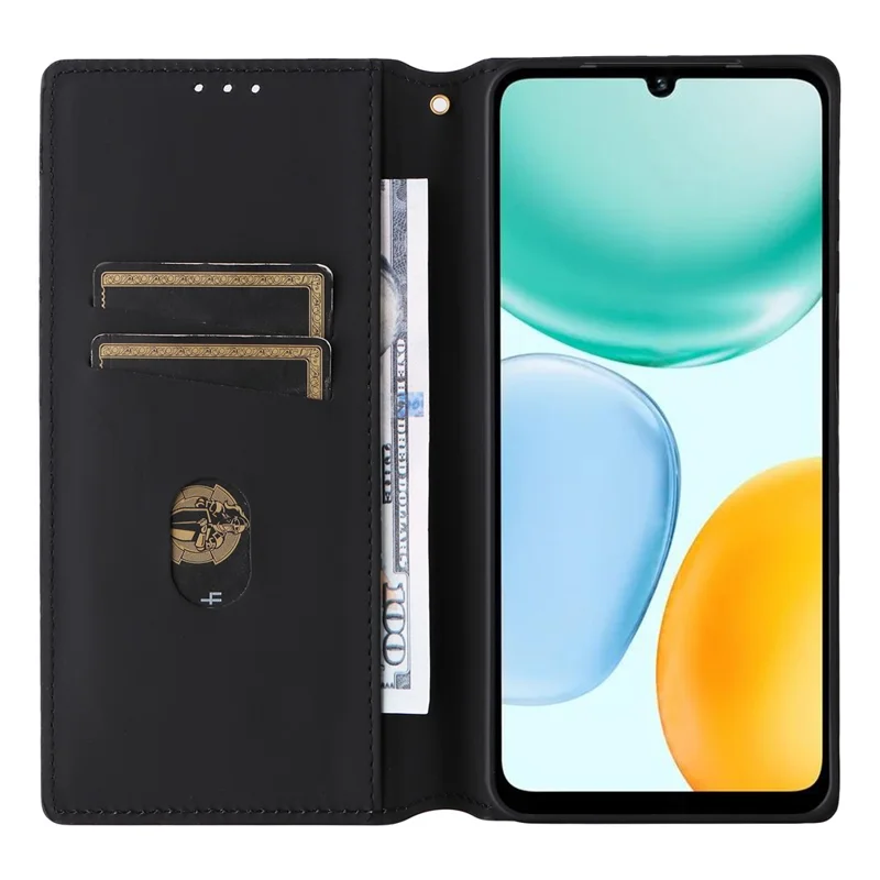 Leather Case for Honor X5c 4G / X5c Plus 4G / Play10A 4G Wallet Rhombus Imprinted Phone Cover - Black