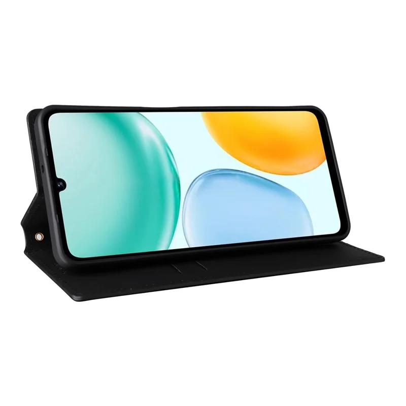 Leather Case for Honor X5c 4G / X5c Plus 4G / Play10A 4G Wallet Rhombus Imprinted Phone Cover - Black