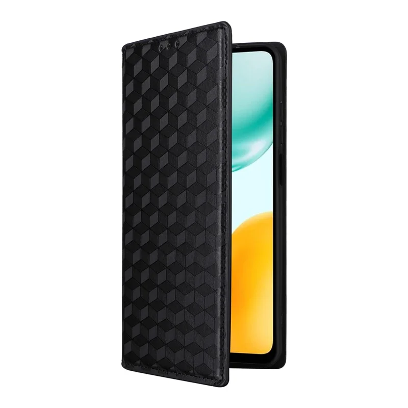 Leather Case for Honor X5c 4G / X5c Plus 4G / Play10A 4G Wallet Rhombus Imprinted Phone Cover - Black