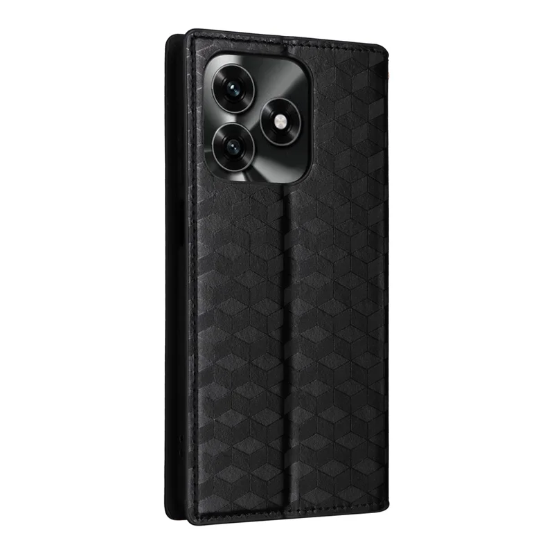 Leather Case for Honor X5c 4G / X5c Plus 4G / Play10A 4G Wallet Rhombus Imprinted Phone Cover - Black