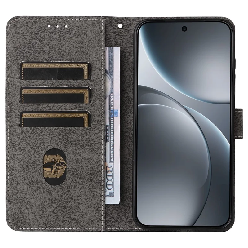 Oppo Find X9 5G Hülle Brieftasche RFID-Blockierung PU-Leder Handyhülle mit Ständer und Riemen - Braun