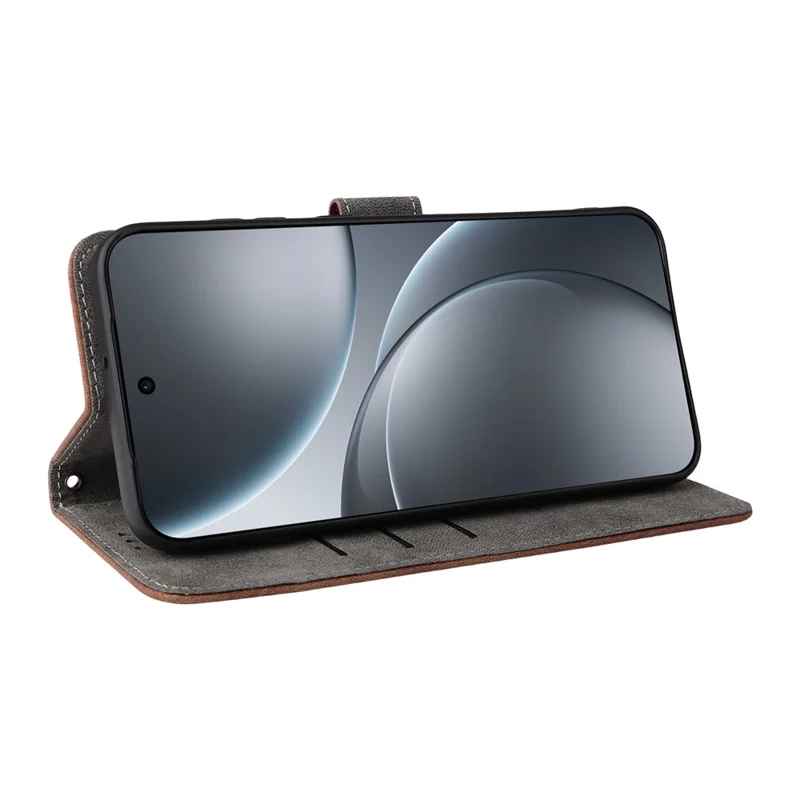 Oppo Find X9 5G Hülle Brieftasche RFID-Blockierung PU-Leder Handyhülle mit Ständer und Riemen - Braun