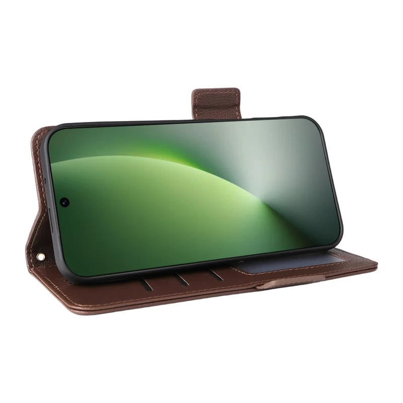 جراب لهونر ماجيك 8 5G جلد صناعي بملمس توت الليمون مع محفظة وحزام معصم - بني