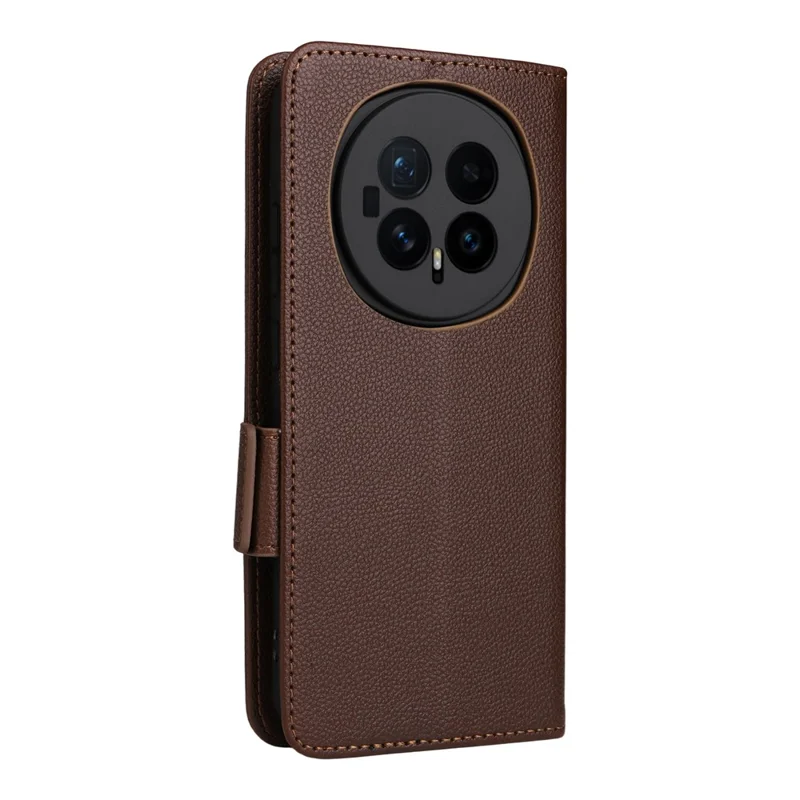 جراب لهونر ماجيك 8 5G جلد صناعي بملمس توت الليمون مع محفظة وحزام معصم - بني