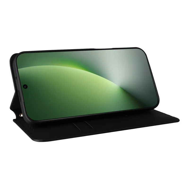 Per Honor Magic8 5G Case Wallet Rhombus Imprinted PU Leather Phone Cover - Nero