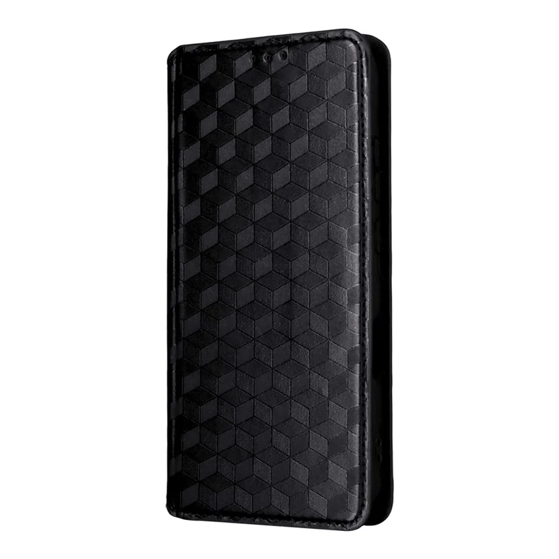 Per Honor Magic8 5G Case Wallet Rhombus Imprinted PU Leather Phone Cover - Nero