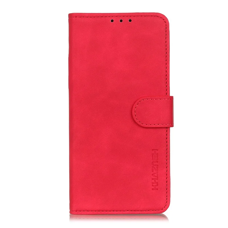 KHAZNEH For OnePlus 15 5G Case PU Leather Retro Texture Phone Cover - Red